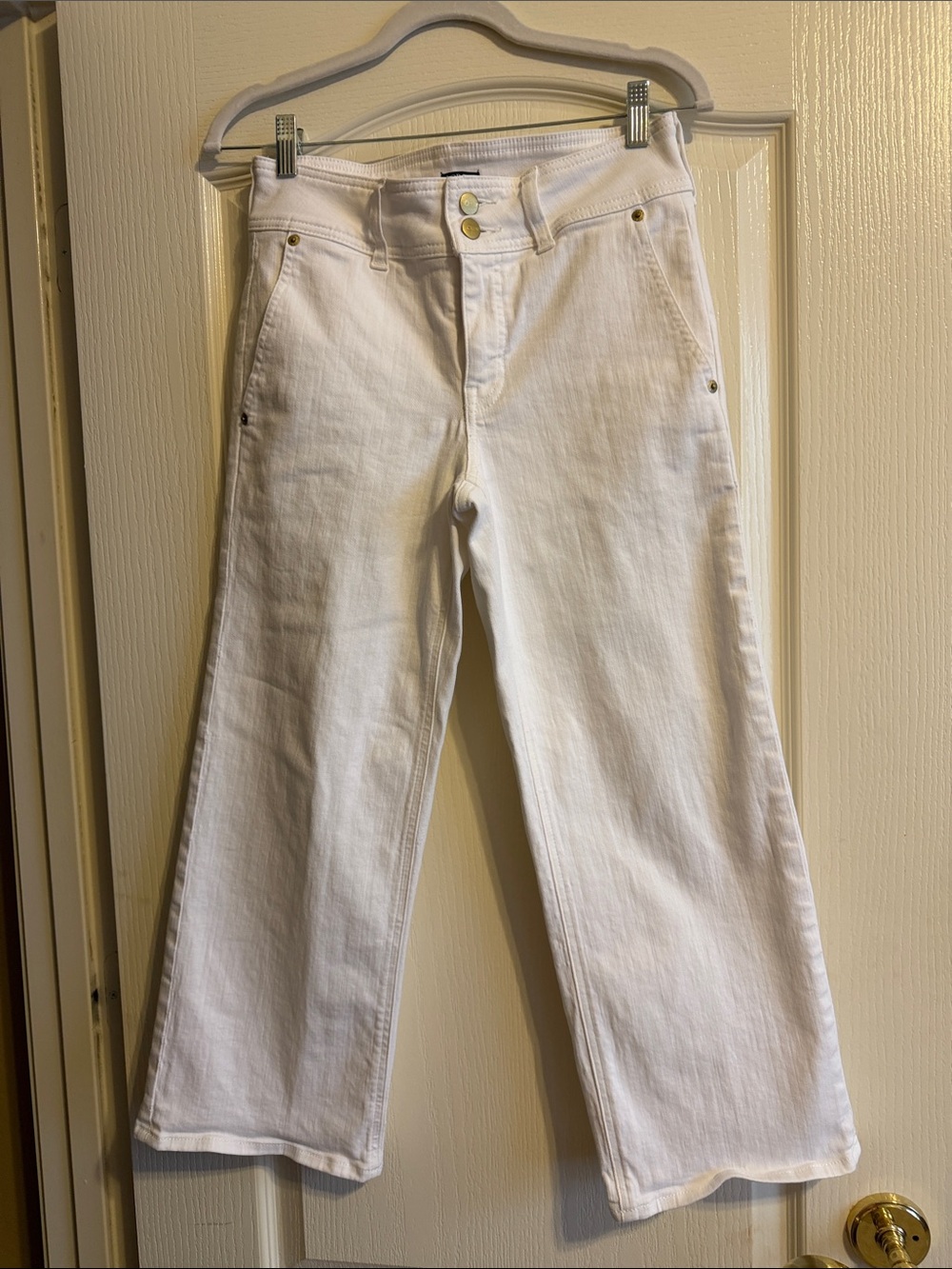 J. Crew White Wide-Leg Jeans